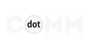 logo for the .com awards with 'COMM' spelled out in all caps and 