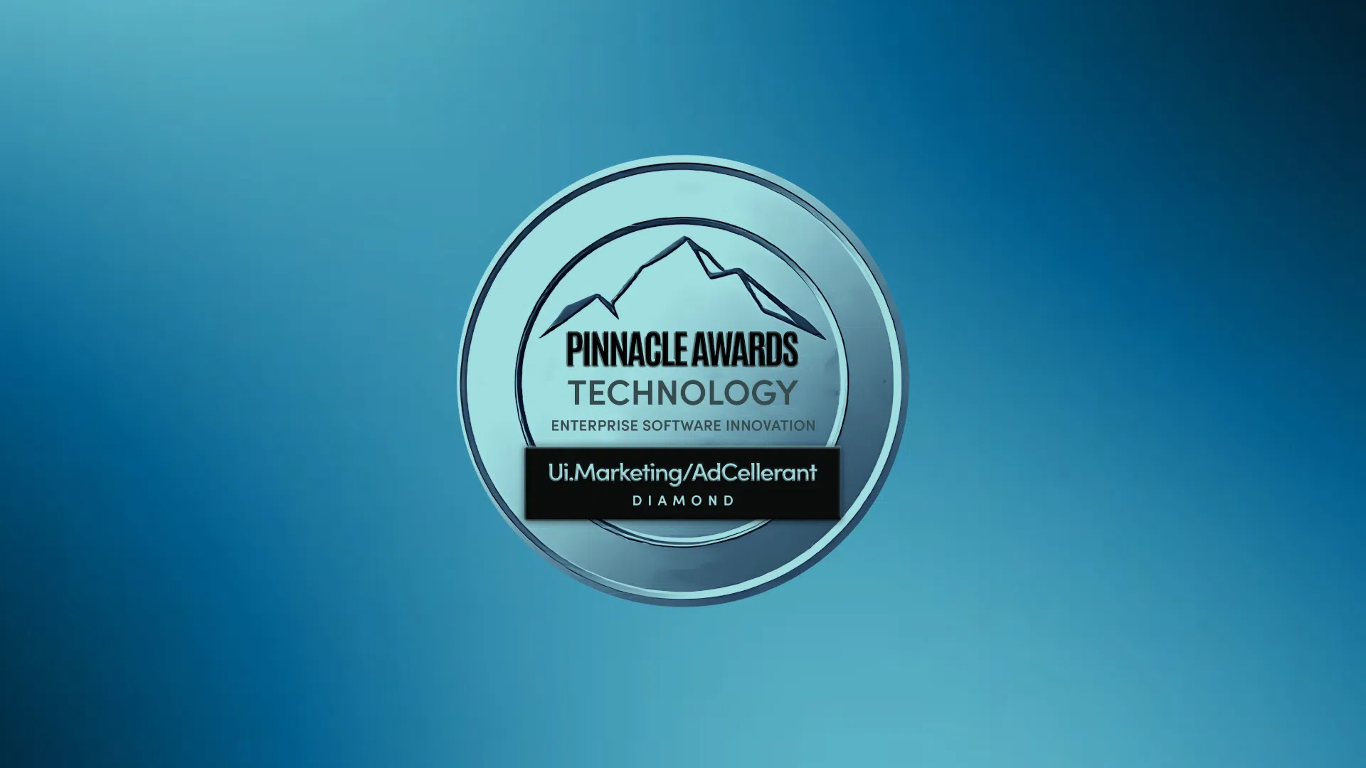 Pinnacle Awards Technology badge honoring Ui.Marketing/AdCellerant for Enterprise Software Innovation at the Diamond level.